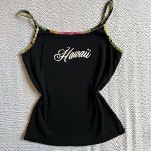 y2k 2000s Knit Coquette Preppy Cami Hawaii Beach Size L